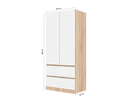 Изображение товара Распашной шкаф Мальм 313 oak white ИКЕА (IKEA) на сайте adeta.ru